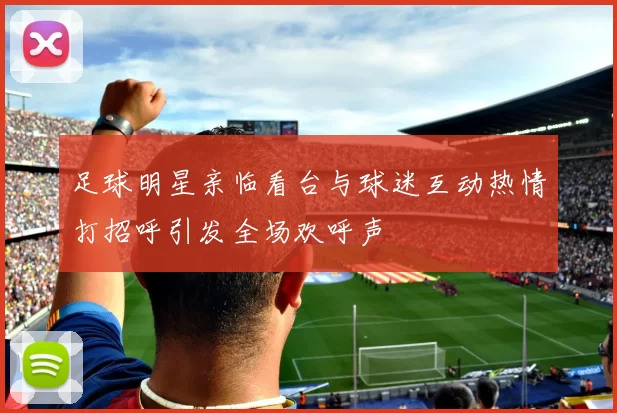 足球明星亲临看台与球迷互动热情打招呼引发全场欢呼声